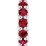 Sterling Silver Lab-Grown Ruby Spacer Charm/Pendant