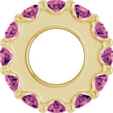 14K Yellow Gold Natural Pink Tourmaline Spacer Charm/Pendant