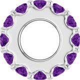 Sterling Silver Natural Amethyst Spacer Charm/Pendant