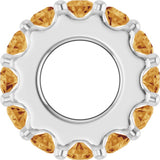 Sterling Silver Natural Citrine Spacer Charm/Pendant
