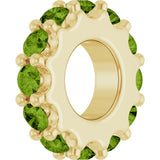 14K Yellow Gold Natural Peridot Spacer Charm/Pendant