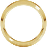 14K Yellow Gold 8 mm Beveled-Edge Comfort-Fit Flat Band Size 10
