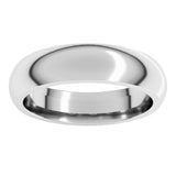 14K X1 White Gold 5 mm Comfort-Fit Half Round Band Size 9.5