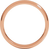 14K Rose Gold 4 mm Lightweight Comfort-Fit Half Round Band Size 8