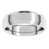 10K White Gold 6 mm Beveled-Edge Comfort-Fit Flat Band Size 9