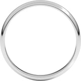 10K White Gold 3 mm Lightweight Half Round Band Size 1