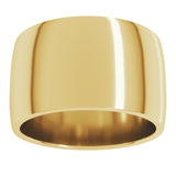 14K Yellow Gold 12 mm Lightweight Comfort-Fit Half Round Band Size 11