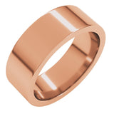 14K Rose Gold 7 mm Comfort-Fit Flat Band Size 9.5