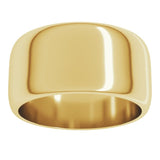 14K Yellow Gold 10 mm Half Round Band Size 12
