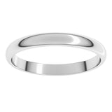 14K White Gold 2.5 mm Lightweight Half Round Band Size 5.5