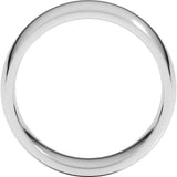14K White Gold 8 mm Lightweight Comfort-Fit Half Round Band Size 11