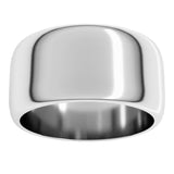 10K White Gold 10 mm Half Round Band Size 6