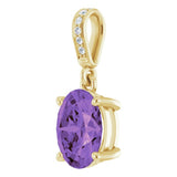 14K Yellow Gold Natural Amethyst & .03 CTW Natural Diamond Charm/Pendant