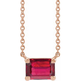 14K Rose Gold Lab-Grown Ruby 18" Necklace