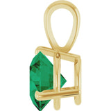 14K Yellow Gold Lab-Grown Emerald Pendant