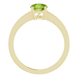 14K Yellow Gold Natural Peridot Solitaire Ring