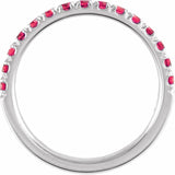 14K White Gold Natural Ruby Stackable Ring