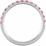 Sterling Silver Natural Pink Tourmaline Stackable Ring