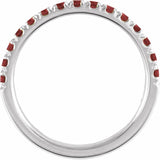 Sterling Silver Natural Mozambique Garnet Stackable Ring