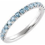 Sterling Silver Natural Aquamarine Stackable Ring