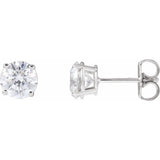 Sterling Silver 2 1/2 CTW Lab-Grown White Diamond Earrings