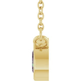 14K Yellow Gold Lab-Grown Alexandrite 18" Necklace