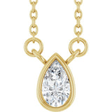 14K Yellow Gold 1/5 CT Lab-Grown Diamond 18" Necklace