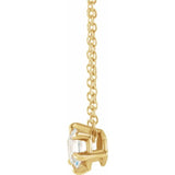 14K Yellow Gold 5/8 CT Lab-Grown Diamond Solitaire 16-18" Necklace