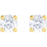 14K Yellow Gold 1/10 CT Lab-Grown White Diamond Earring