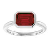 Sterling Silver Natural Mozambique Garnet Solitaire Ring
