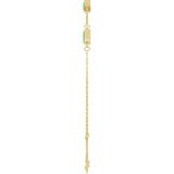 14K Yellow Gold Lab-Grown Emerald Bezel-Set 3-Stone 7 1/2" Bracelet