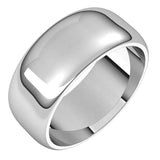 Palladium 8 mm Half Round Band Size 9.5