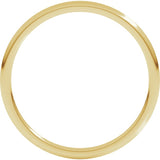 14K Yellow Gold 1 mm Lightweight Comfort-Fit Half Round Band Size 8.5