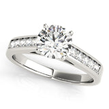 14kt gold Single Row Engagement Ring Prong Set