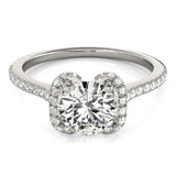 14kt gold Single Row Engagement Ring Prong Set