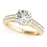 14kt gold Single Row Engagement Ring Prong Set