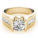 14kt gold Single Row Engagement Ring Channel Set