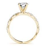14kt gold Single Row Engagement Ring Prong Set