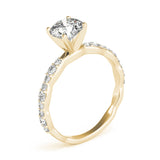 14kt gold Single Row Engagement Ring Prong Set