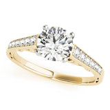 14kt gold Single Row Engagement Ring Prong Set
