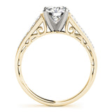 14kt gold Single Row Engagement Ring Prong Set