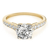 14kt gold Single Row Engagement Ring Prong Set