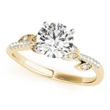 14kt gold Single Row Engagement Ring Prong Set