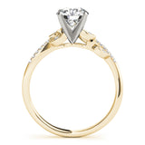 14kt gold Single Row Engagement Ring Prong Set