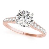 14kt gold Single Row Engagement Ring Prong Set