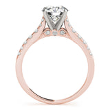 14kt gold Single Row Engagement Ring Prong Set