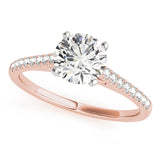 14kt gold Single Row Engagement Ring Prong Set