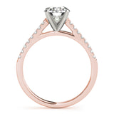 14kt gold Single Row Engagement Ring Prong Set