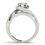 14kt gold Single Row Engagement Ring Prong Set
