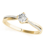 14kt gold Single Row Engagement Ring Prong Set